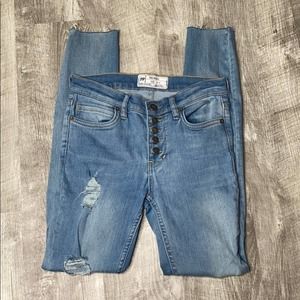 Free People button fly skinny leg jeans - 25